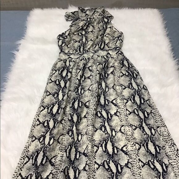 Ark Co. Snake Print Halter Maxi Dress Size S - Picture 2 of 11